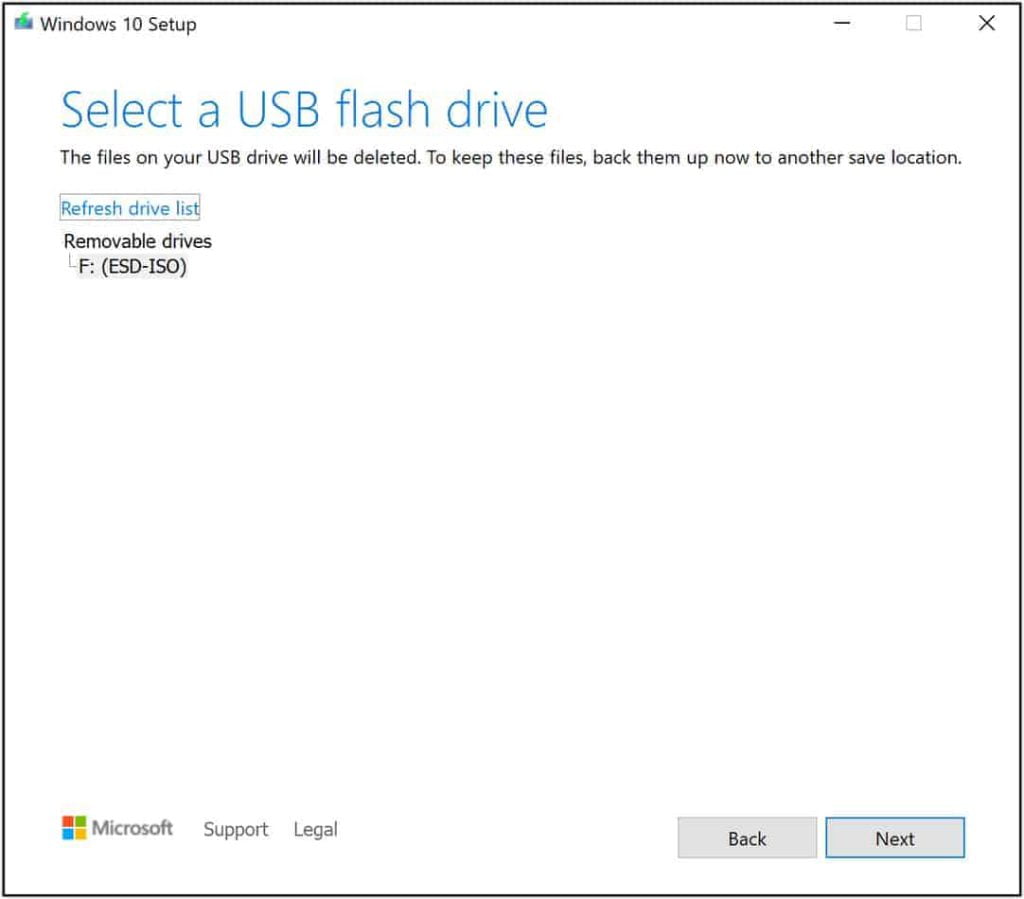 Select Flash Drive Media Creation Tool