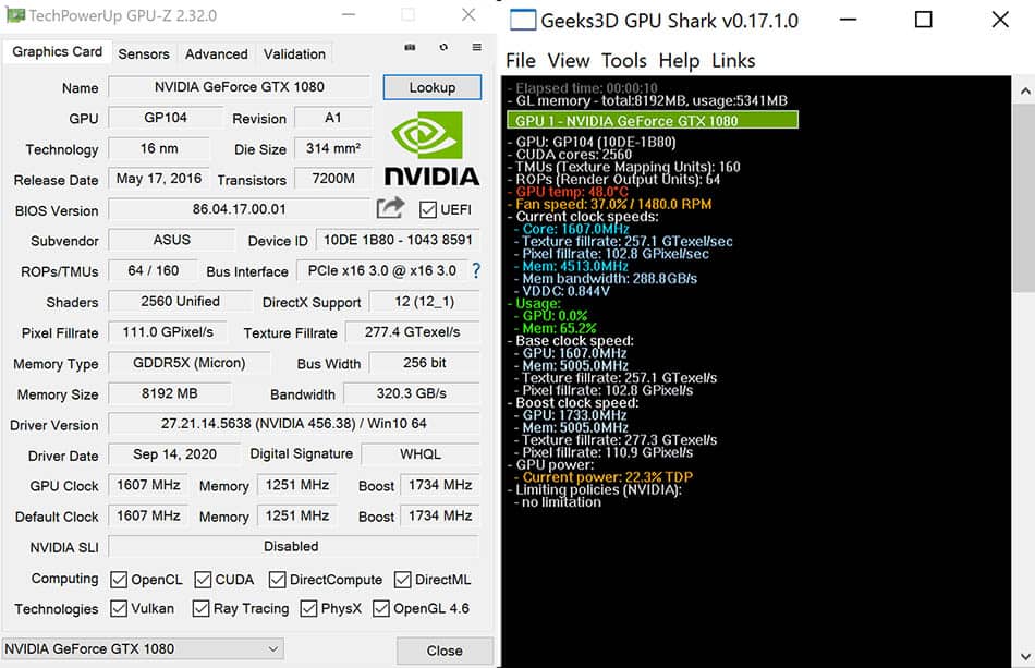 GPU Z and GPU Shark