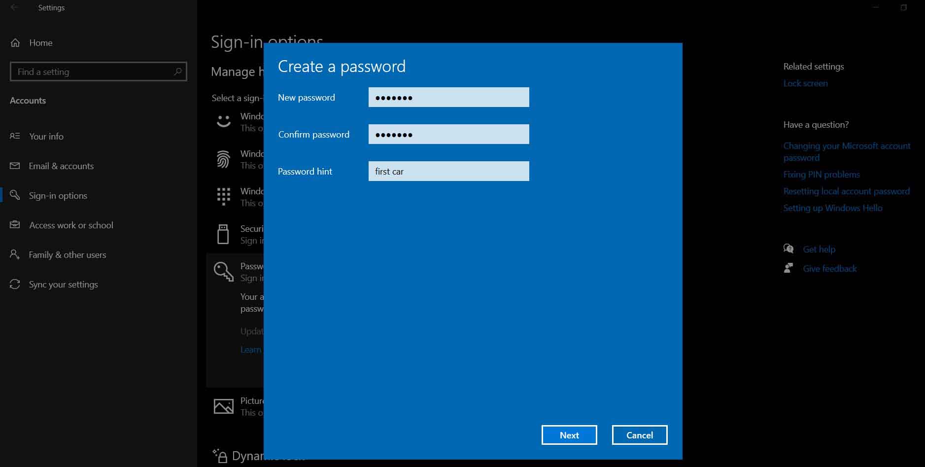How to use password instead of pin in Windows 10.