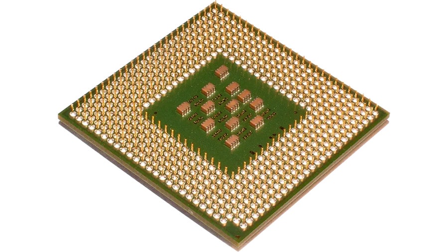 An AMD CPU with a PGA socket type.