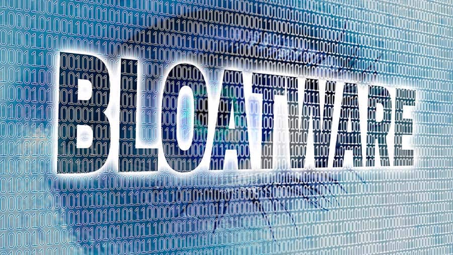 Bloatware is written in amongst binary code.