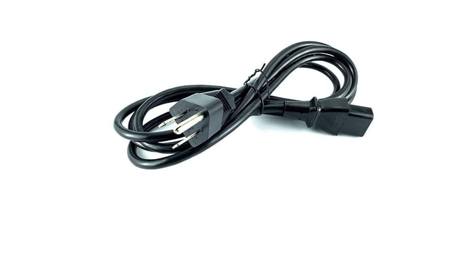 A standard computer power cable.