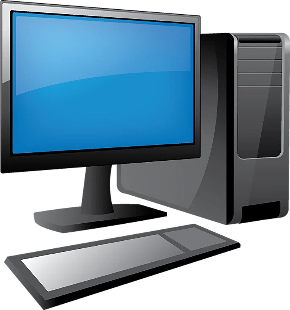 Desktop Computer Monitor Keyboard and Case