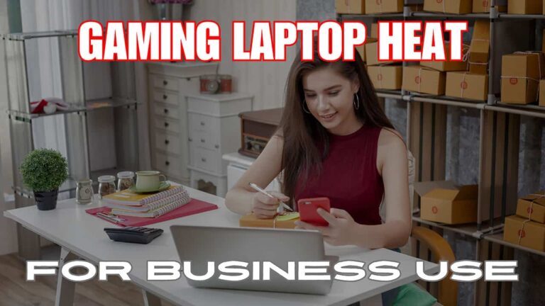 Gaming laptop cooling system during business use.