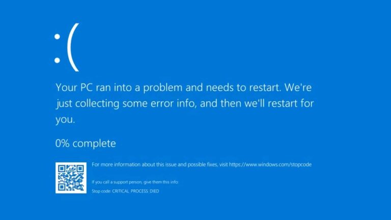 Fix A Critical Process Died Stop Code In Windows 10