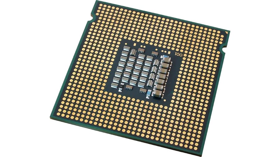 An Intel CPU with an LGA socket type.