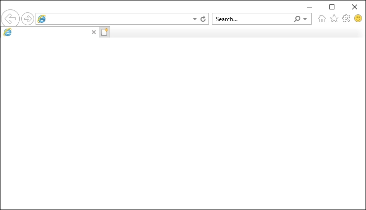 A blank Internet Explorer window.