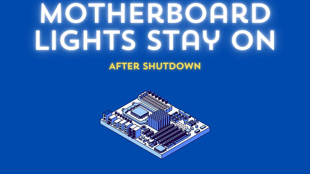 Motherboard with lights.