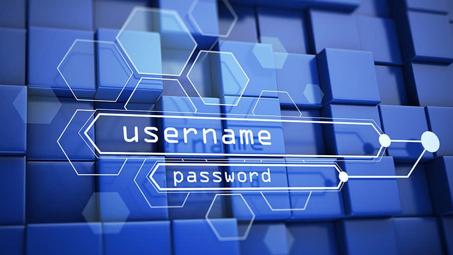 Username and password login screen.