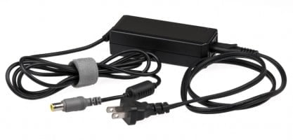 An external power supply or power brick for a monitor.