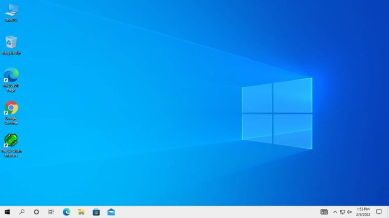 A simple Windows 10 desktop.