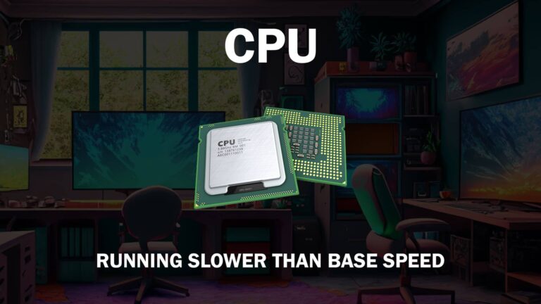 CPU Running slower text placed next to a CPU.