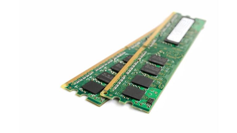 A desktop computer's RAM modules or sticks.