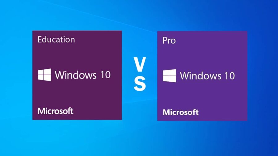 Windows 10 Versions Education vs Professional.